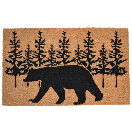 Jensendistributionservices Rectangular Bear Silhouette Doormat MI2592413